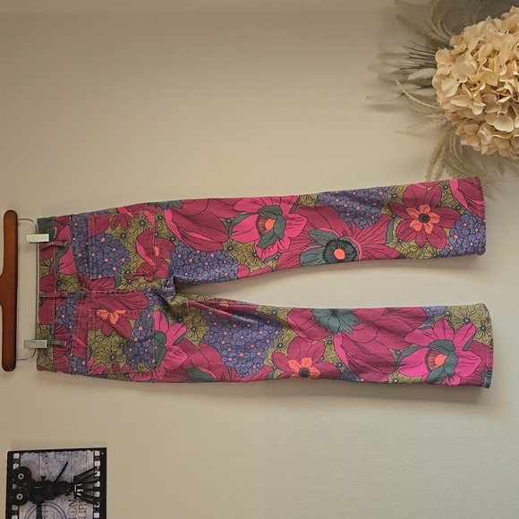 Mother The Hustler Ankle Fray Jeans Vintage Multicolor Floral Print Size 26 - Picture 4 of 12